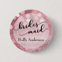 Purpurina de oro Rosa Bokeh & Typography Bridesmai