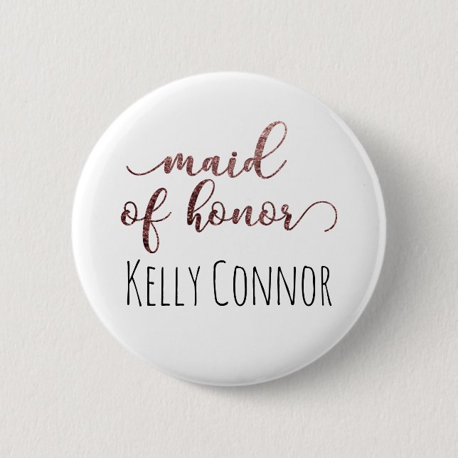 Chapa Redonda De 5 Cm Purpurina de oro Rosa de honor 1 (Anverso)