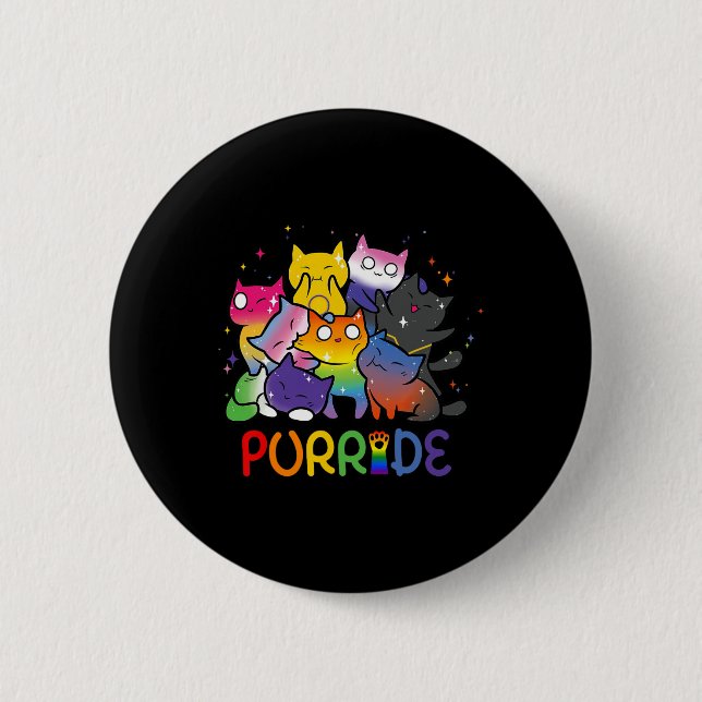 Chapa Redonda De 5 Cm Purride Cat Pride Ally Lgbt Amantes de los Animale (Anverso)