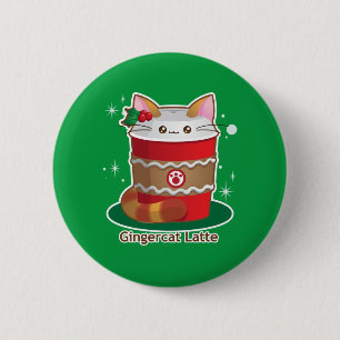 Chapa Redonda De 5 Cm Purrista Pawfee: Café lindo del gato del jengibre