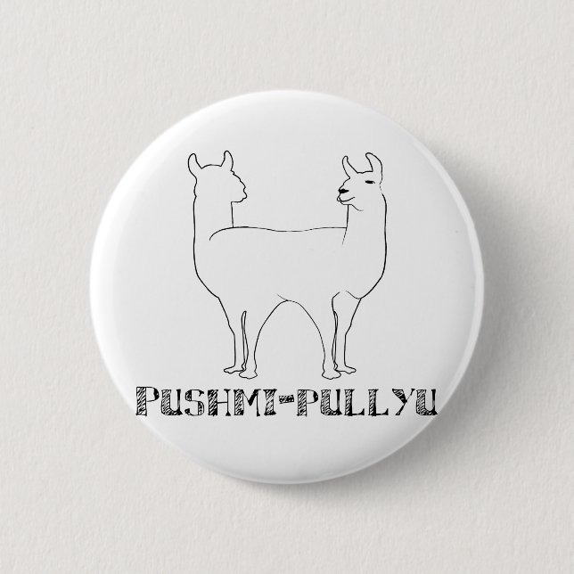 Chapa Redonda De 5 Cm Pushmi-pullyu (Anverso)