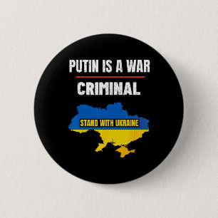 Chapa Redonda De 5 Cm Putin Es Un Criminal De Guerra Apoya A Ucrania