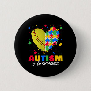 Chapa Redonda De 5 Cm Puzzle Softbyll Ll Heart Autism Conciencia autista