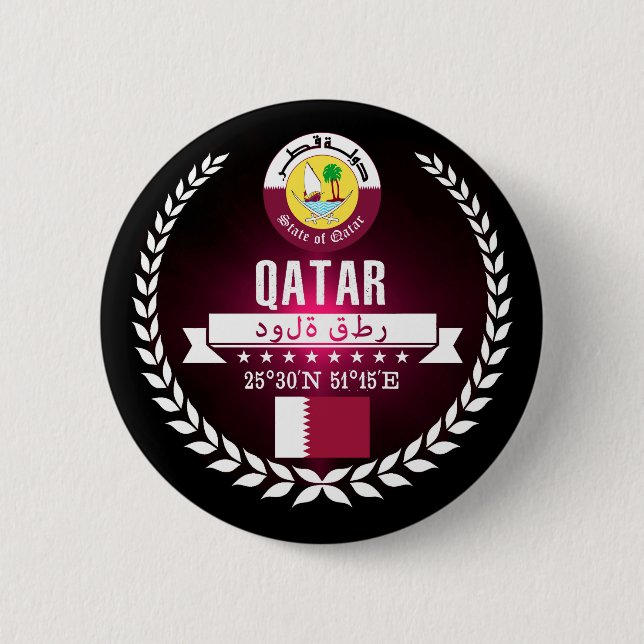 Chapa Redonda De 5 Cm Qatar (Anverso)