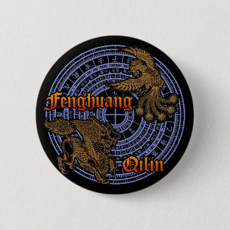 Chapa Redonda De 5 Cm Qilin & Fenghuang