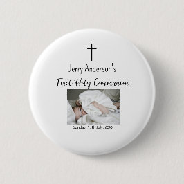 Chapa Redonda De 5 Cm QR mínimo de la primera comunión santa católica