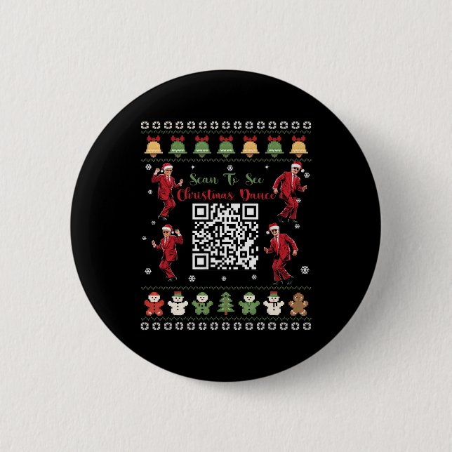 Chapa Redonda De 5 Cm Qr Trump Dance Code President Dance Code Christmas (Anverso)
