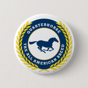 Chapa Redonda De 5 Cm Quarterhorse - toda la raza americana