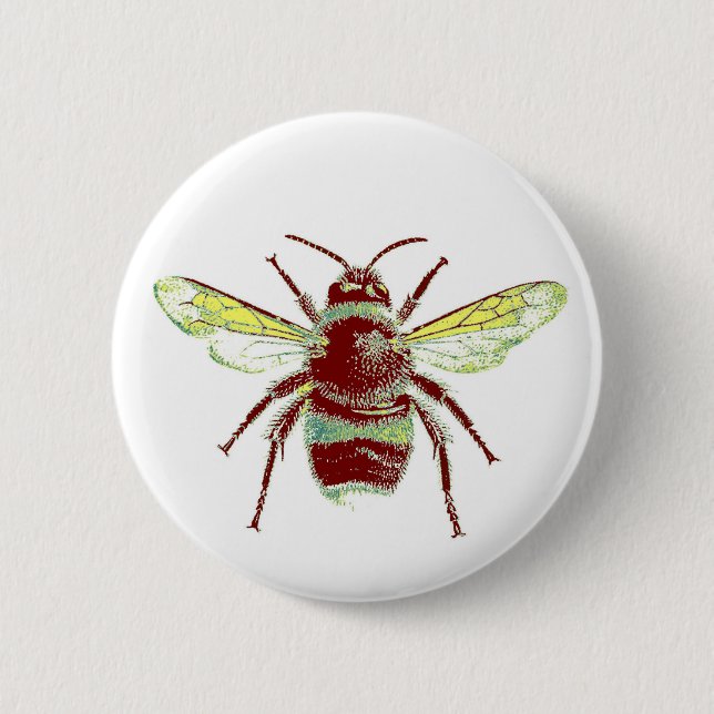 Chapa Redonda De 5 Cm Que Bee Pin (Anverso)