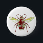 Chapa Redonda De 5 Cm Que Bee Pin<br><div class="desc">Diseño original de abejas gráficas perfecto para cualquier pieza de instrucción</div>
