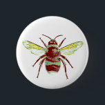 Chapa Redonda De 5 Cm Que Bee Pin<br><div class="desc">Diseño original de abejas gráficas perfecto para cualquier pieza de instrucción</div>