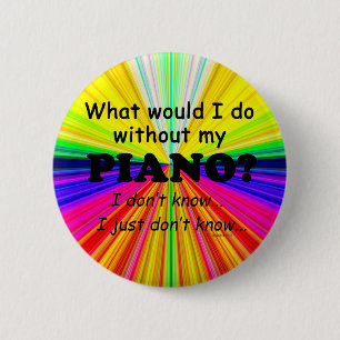 Chapa Redonda De 5 Cm Qué haría, Piano