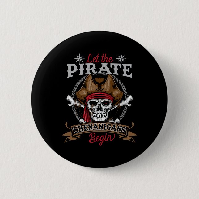 Chapa Redonda De 5 Cm Que los piratas Shenanigans comiencen Hallowee de  (Anverso)
