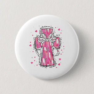 Chapa Redonda De 5 Cm Que Todo Lo Que Hagas Sea Hecho Con Amor Cruz Rosa