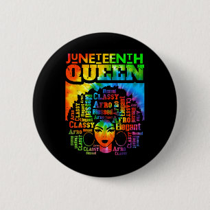 Chapa Redonda De 5 Cm Queen Afro Melanin Chica negra Magic Women Tie Dye