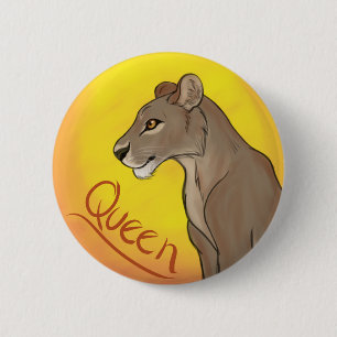Chapa Redonda De 5 Cm Queen Lioness