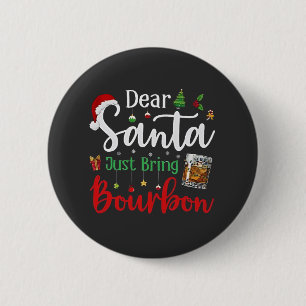 Chapa Redonda De 5 Cm Querido Papá Noel, trae Navidades para beber Borbó