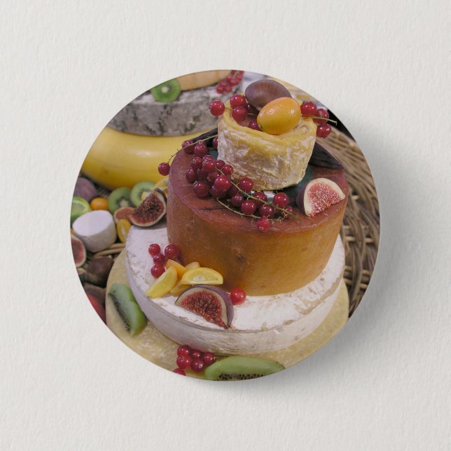Chapa Redonda De 5 Cm Queso y fruta (Anverso)