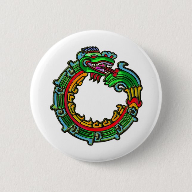 Chapa Redonda De 5 Cm Quetzalcoatl (Anverso)