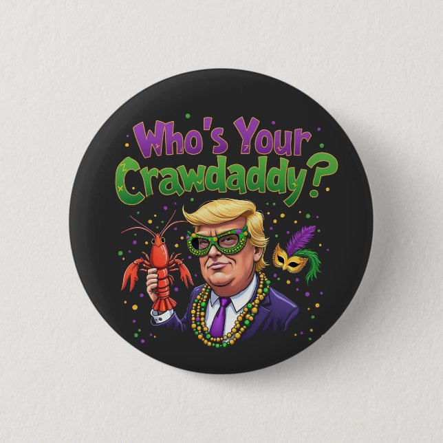 Chapa Redonda De 5 Cm ¿Quién es tu guardaespaldas? Funny Trump Mardi Gra (Anverso)