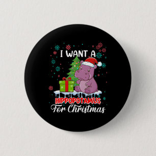 Chapa Redonda De 5 Cm Quiero Hipopótamo Para Navidades Xmas Hippo Para