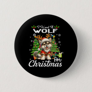 Chapa Redonda De 5 Cm Quiero Un Lobo Para Navidades Dones Cuidados Costu