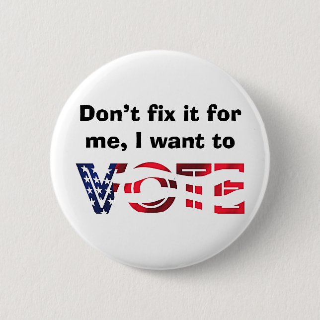 Chapa Redonda De 5 Cm Quiero votar (Anverso)