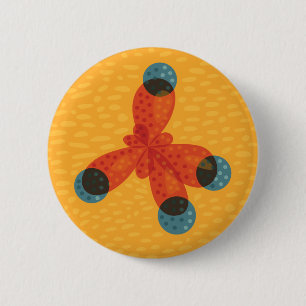 Chapa Redonda De 5 Cm Química Geek Naranja Metano Molécula