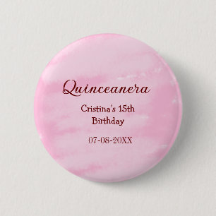 Chapa Redonda De 5 Cm Quinceanera anos 15 años añadir textura de nombre