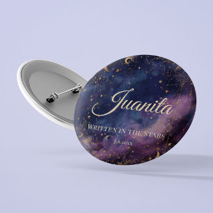 Chapa Redonda De 5 Cm Quinceañera celeste, personalizado