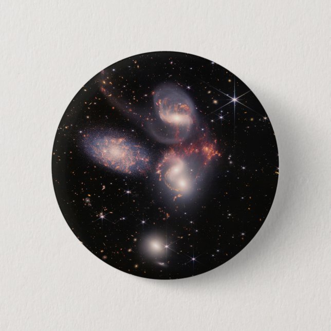Chapa Redonda De 5 Cm Quinteto del telescopio espacial JWST James Webb S (Anverso)