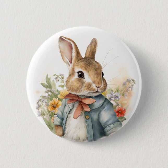 Chapa Redonda De 5 Cm Rabbit Peter (Anverso)