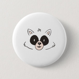 Chapa Redonda De 5 Cm Raccoon Face