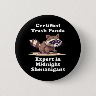 Chapa Redonda De 5 Cm Raccoon Kawaii de Trash Panda Funny