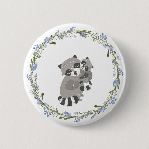 Chapa Redonda De 5 Cm Raccoon Love