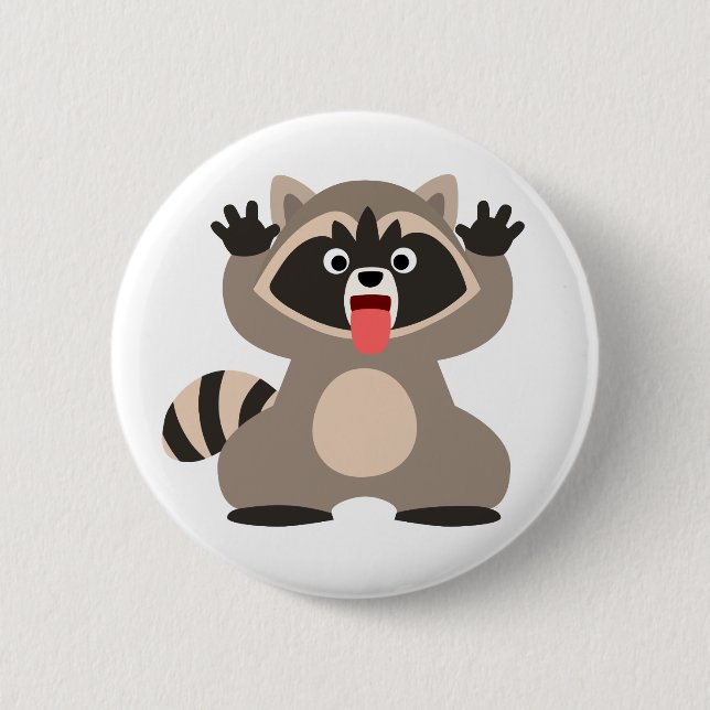 Chapa Redonda De 5 Cm Raccoon, un Personalizado barato (Anverso)