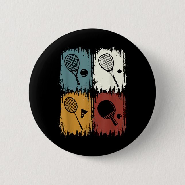 Chapa Redonda De 5 Cm Racketlon, Tournament Sport With 4 Disciplines  (Anverso)