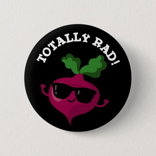 Chapa Redonda De 5 Cm Rad Funny Veggie Radish Pun Dark BG (Anverso)