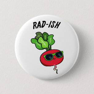 Chapa Redonda De 5 Cm Rad-ish Funny Veggie Radish Pun