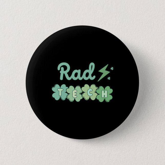 Chapa Redonda De 5 Cm Rad Tech St Patricks Day Xray Irish Lucky Radiolog (Anverso)