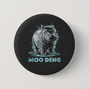 Chapa Redonda De 5 Cm Radiant Hippo Moo Deng