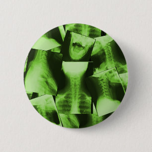 Chapa Redonda De 5 Cm Radiografiado - verde radiactivo