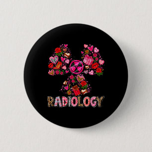 Chapa Redonda De 5 Cm Radiología de la pareja de San Valentín Radiólogo 