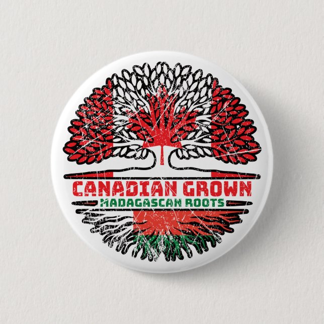 Chapa Redonda De 5 Cm Raíces de árbol canadiense malgache (Anverso)