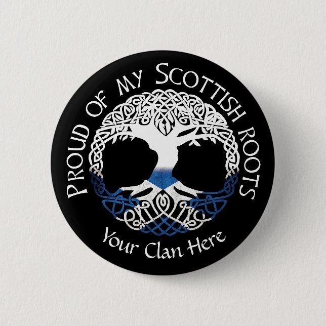 Chapa Redonda De 5 Cm Raíces escocesas (Anverso)