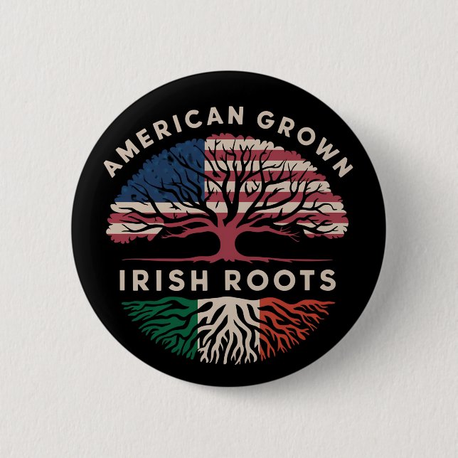 Chapa Redonda De 5 Cm Raíces irlandesas de la cosecha norteamericana en  (Anverso)