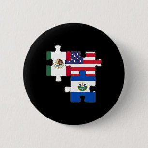 Chapa Redonda De 5 Cm Raíces Mexicanas Y Salvadoreñas Más La Bandera De