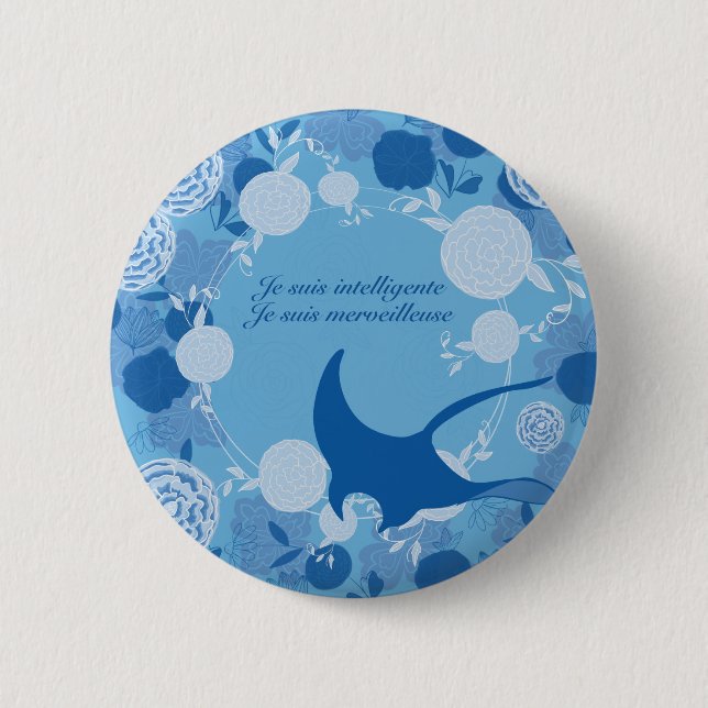 Chapa Redonda De 5 Cm raie, fleur de vie, naranja, mandala, zen, chakra, (Anverso)