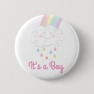 Chapa Redonda De 5 Cm Rainbow Baby Shower