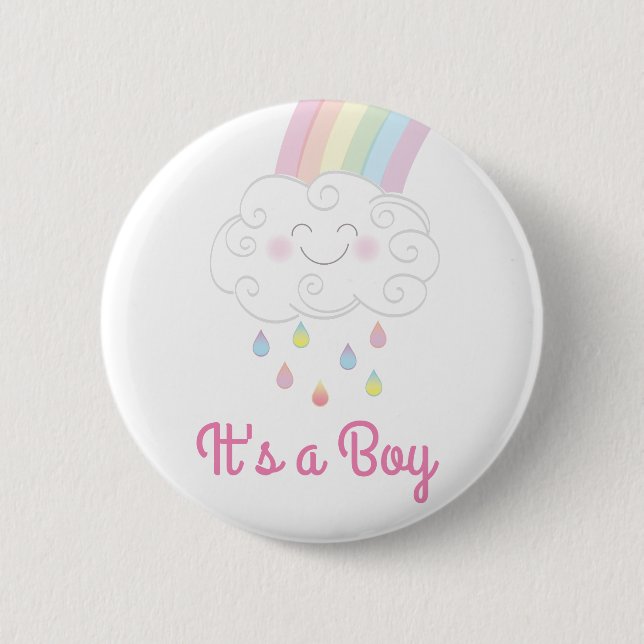 Chapa Redonda De 5 Cm Rainbow Baby Shower (Anverso)
